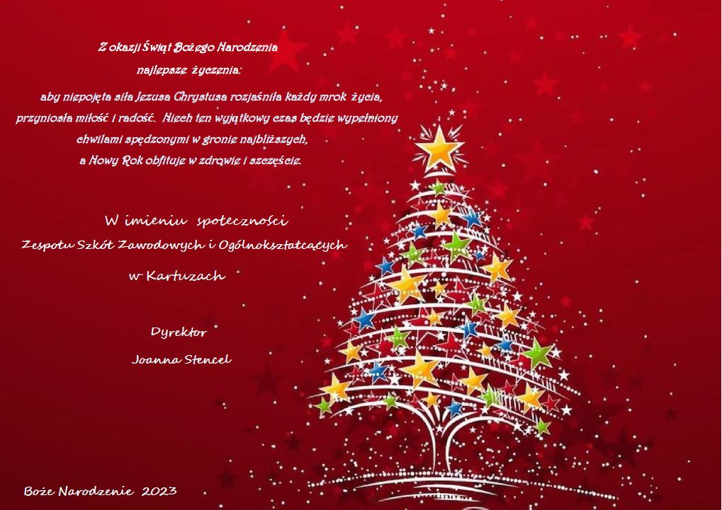 Życzenia Bożonarodzeniowe (tekst pod zdjęciem)