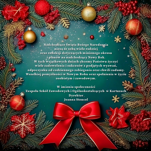 Kartka Świąteczna z treścią życzeń